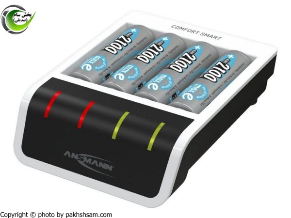 شارژر باتری آنسمن مدل کامفورد اسمال Comfort Smart و 4 عدد باتری 2700 میلی آمپر