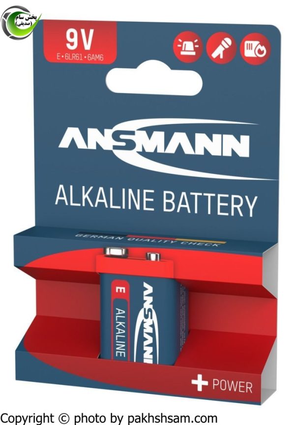 باتری آنسمن ansmann کتابی آلکالاین پلاس پاور Ansmann Alkaline E-Block - 9V