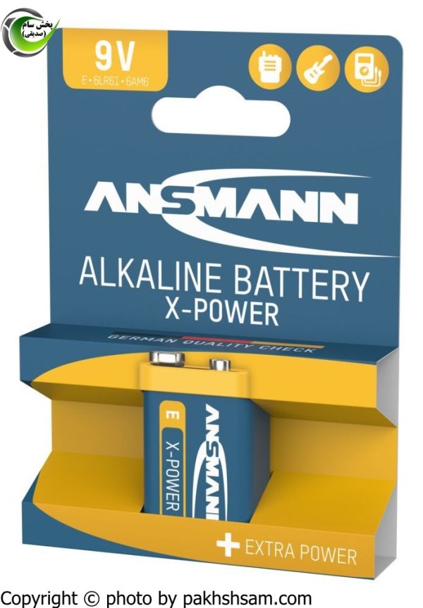 باتری آنسمن ansmann کتابی آلکالاین ایکس پاور - 9V